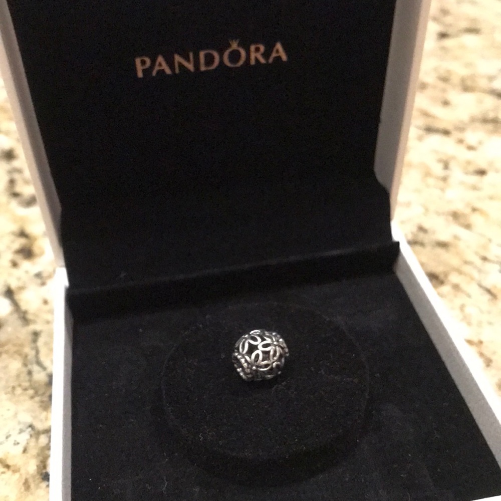 PANDORA Charm - silver flowers